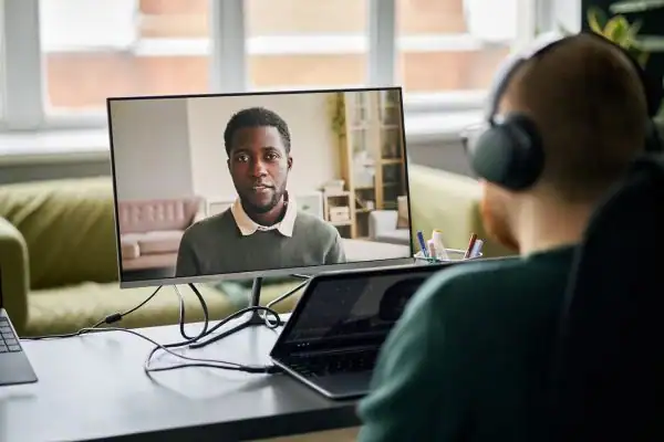 Man attending online mediation Hornsea MIAMS session